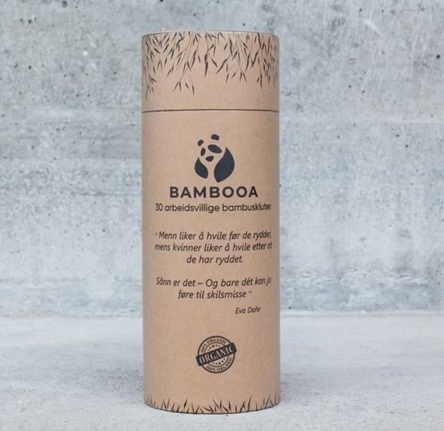 BAMBOOA BAMBUS RENGJØRINGSKLUTER - 30 stykk i elegant boks. 20 Bokser