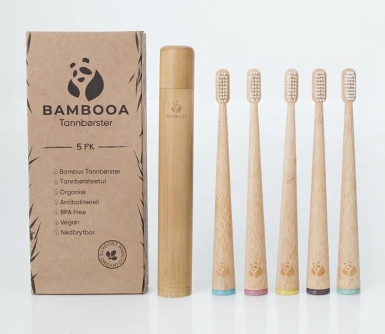 BAMBOOA TANNBØRSTE, 5 pk. 20 stk.
