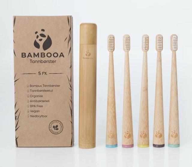 BAMBOOA TANNBØRSTE, 5 pk. 20 stk.